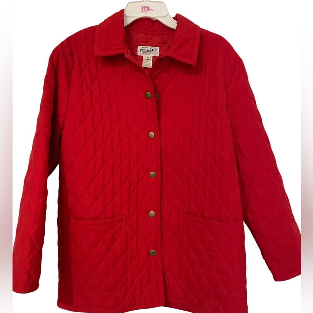 Pendleton Quilted Red Snap-Front Classic Barn Jac… - image 2